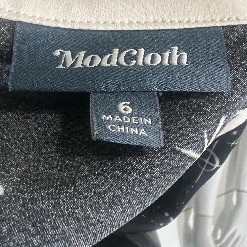 Modcloth Black and light cream Celestial Mini Dress - Picture 5 of 5